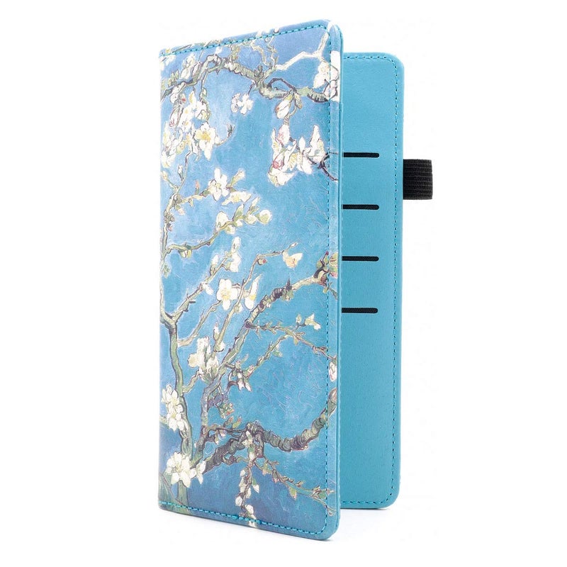 menesia Checkbook Cover for Men & Women RFID Leather Check Book Holder Wallet(Green Flower) - Image 4